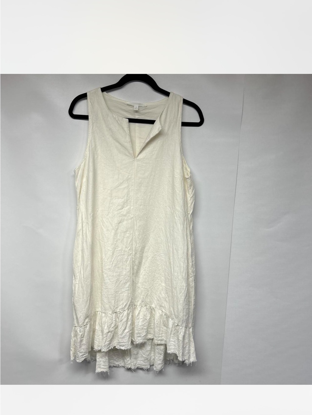 White Linen Button-Front Dress